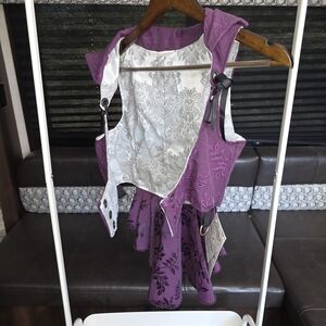 Purple Floral Vest with White Interior